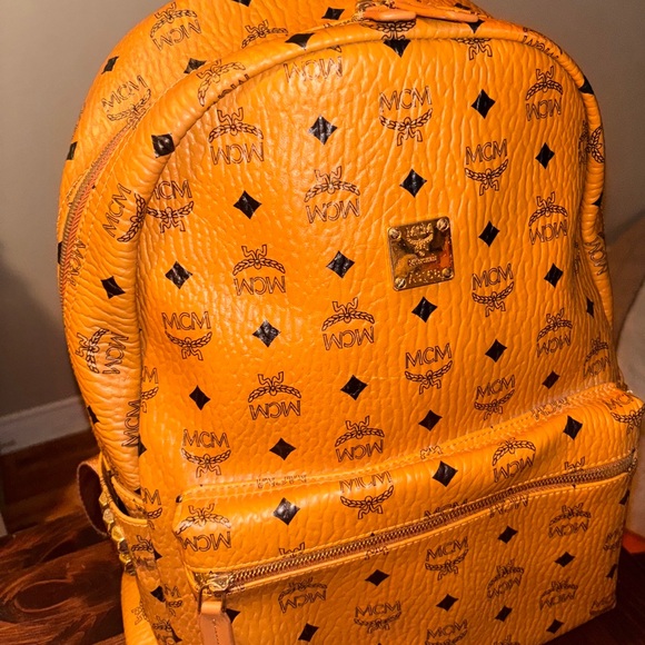 MCM Other - MCM Vibrant Orange Logo Backpack